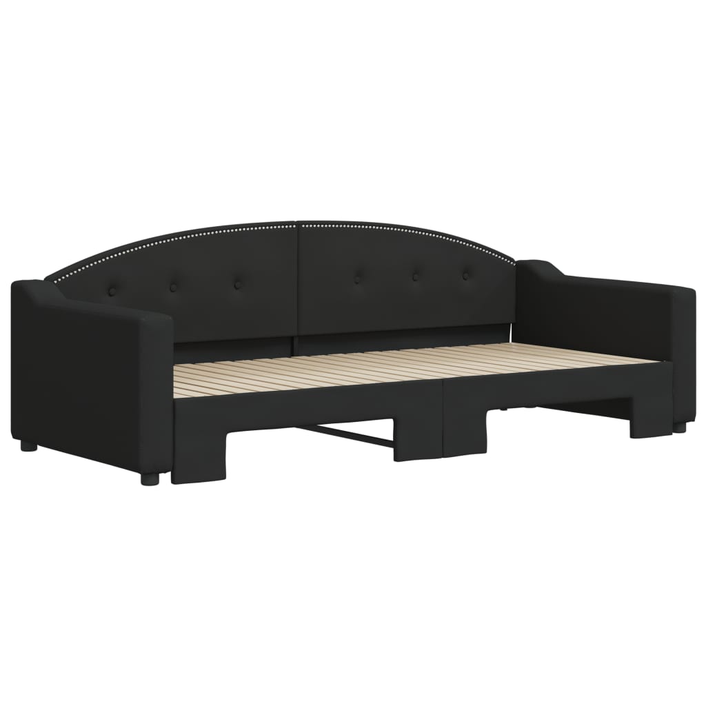 Divano Letto con Letto Estraibile Nero 90x200 cm in Tessuto | homemem39