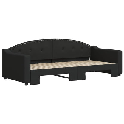 Divano Letto con Letto Estraibile Nero 90x200 cm in Tessuto | homemem39