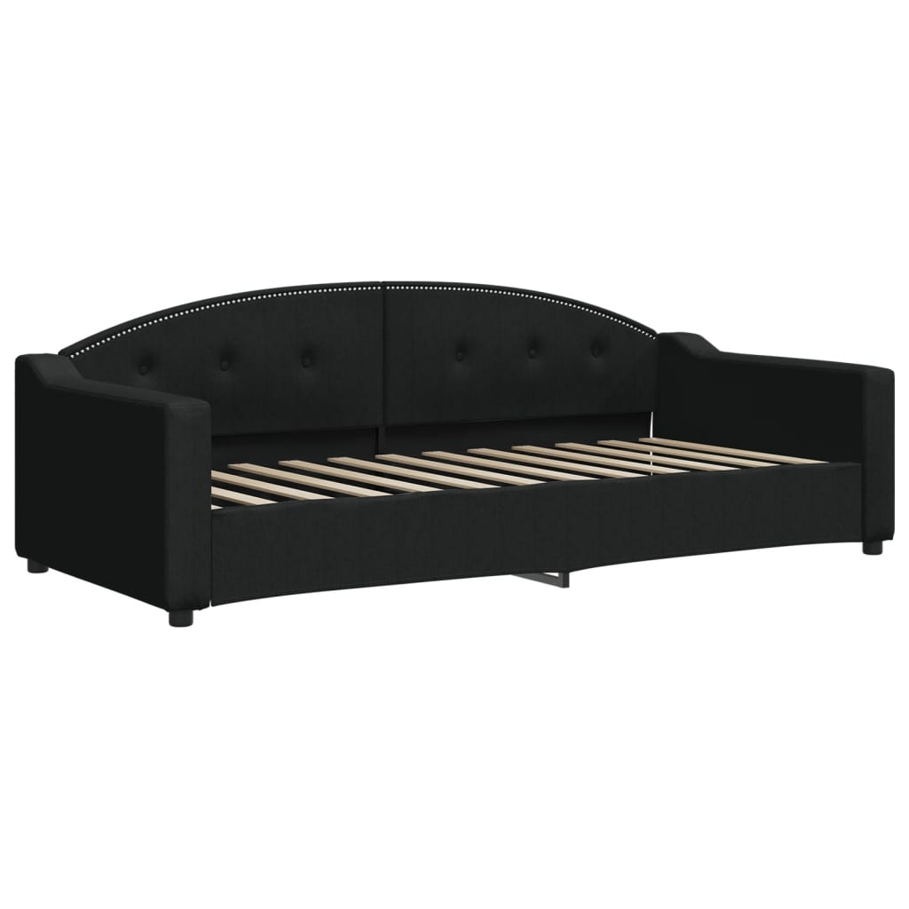Divano Letto con Letto Estraibile Nero 90x200 cm in Tessuto | homemem39