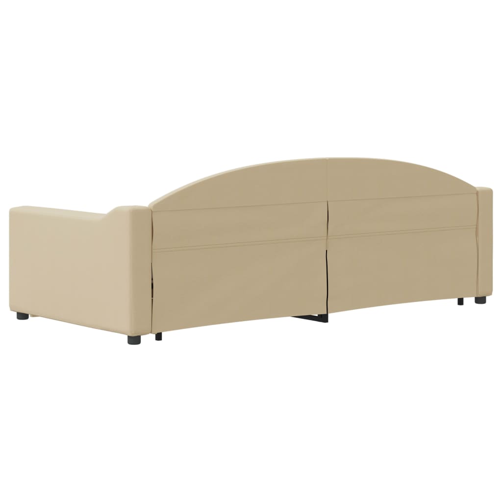 Divano Letto con Letto Estraibile Crema 90x200 cm in Tessuto | homemem39