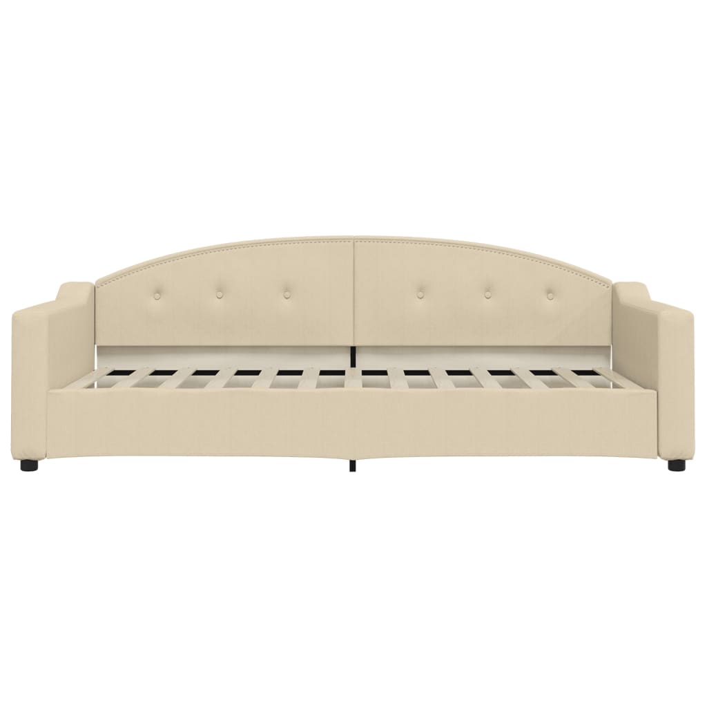 Divano Letto con Letto Estraibile Crema 90x200 cm in Tessuto | homemem39