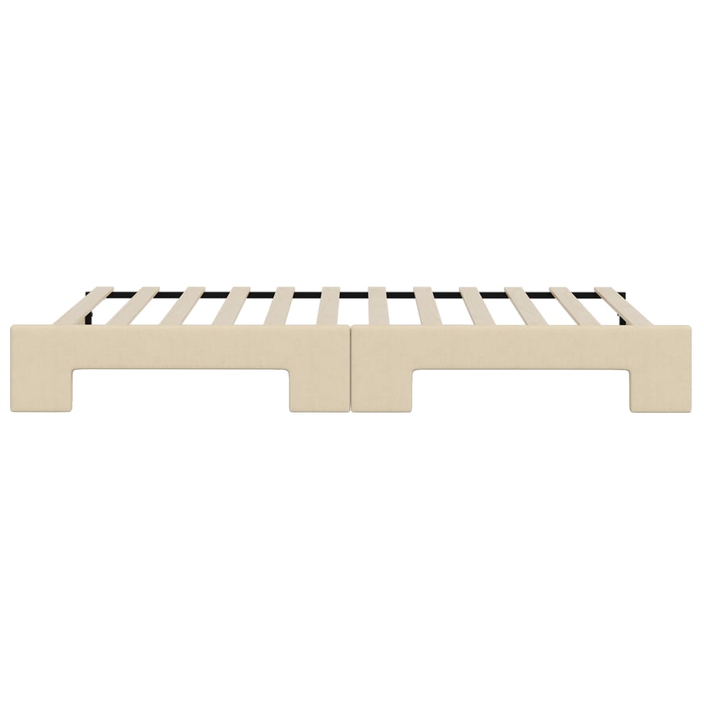Divano Letto con Letto Estraibile Crema 90x200 cm in Tessuto | homemem39