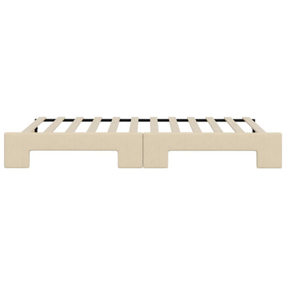 Divano Letto con Letto Estraibile Crema 90x200 cm in Tessuto | homemem39