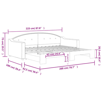 Divano Letto con Letto Estraibile Crema 90x200 cm in Tessuto | homemem39