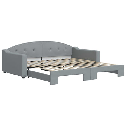 Divano Letto con Letto Estraibile Grigio Chiaro 100x200 Tessuto - homemem39