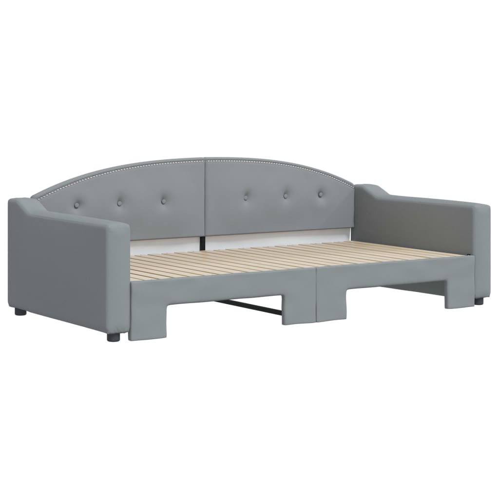 Divano Letto con Letto Estraibile Grigio Chiaro 100x200 Tessuto - homemem39