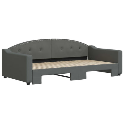 Divano Letto con Letto Estraibile Grigio Scuro 100x200 Tessuto | homemem39