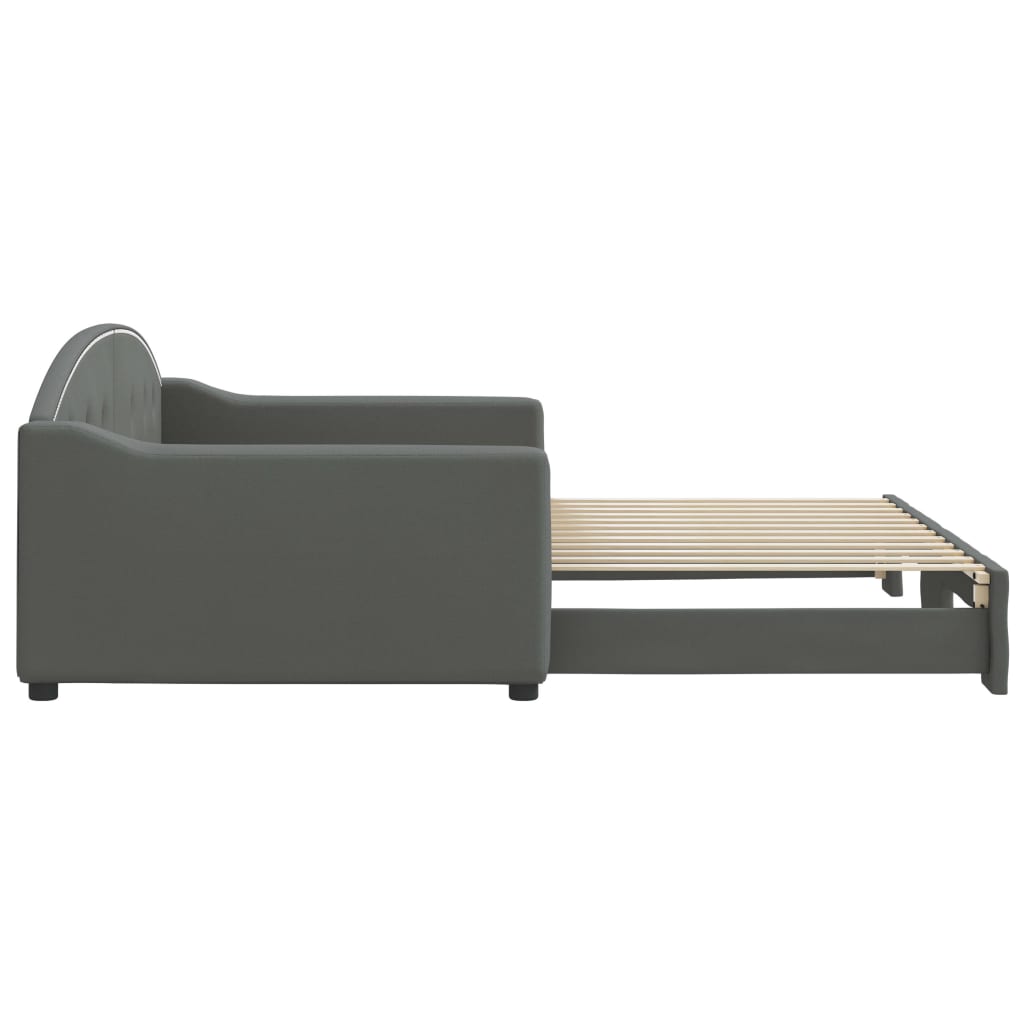 Divano Letto con Letto Estraibile Grigio Scuro 100x200 Tessuto | homemem39