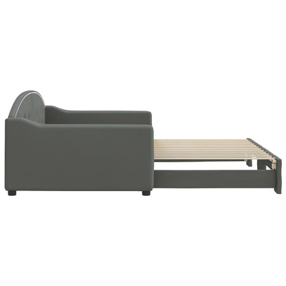 Divano Letto con Letto Estraibile Grigio Scuro 100x200 Tessuto | homemem39