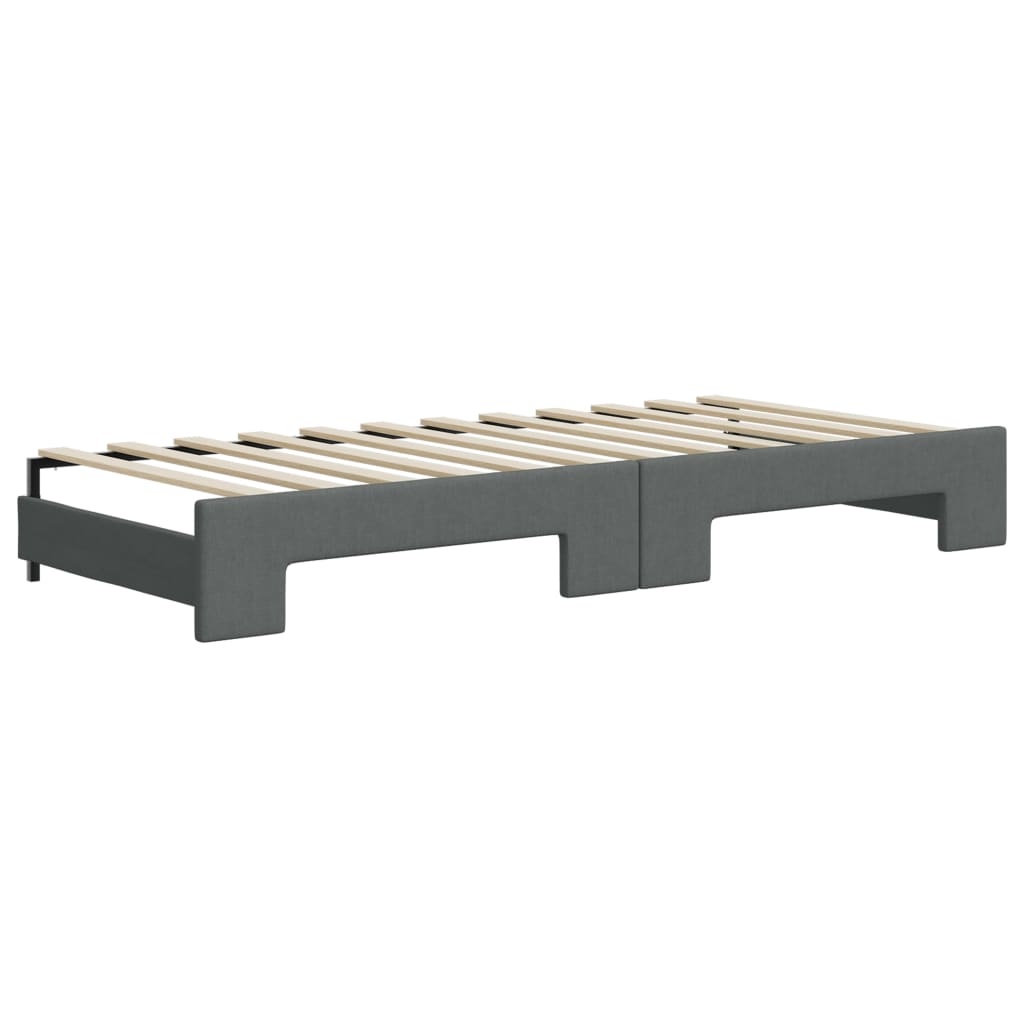 Divano Letto con Letto Estraibile Grigio Scuro 100x200 Tessuto | homemem39