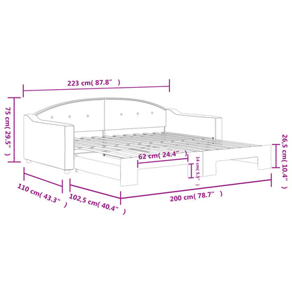 Divano Letto con Letto Estraibile Grigio Scuro 100x200 Tessuto | homemem39