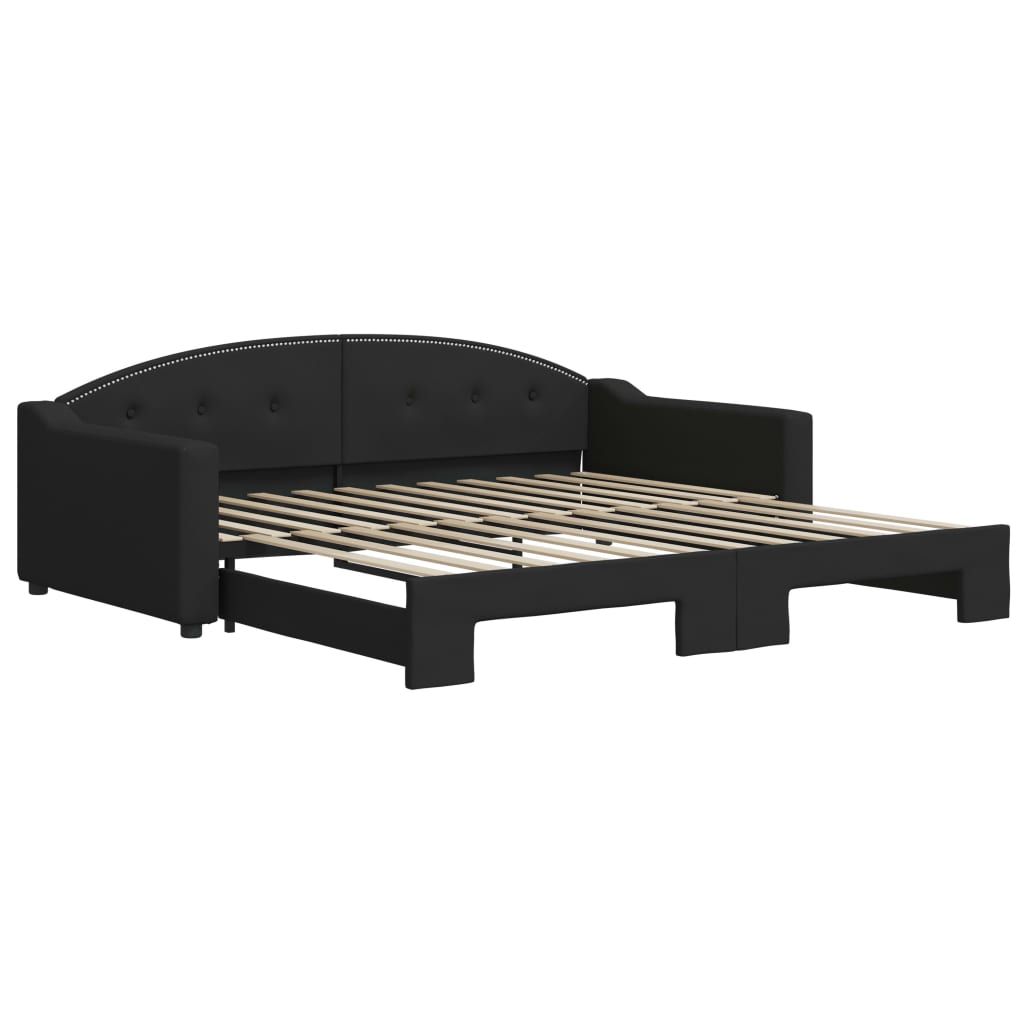 Divano Letto con Letto Estraibile Nero 100x200 cm in Tessuto - homemem39