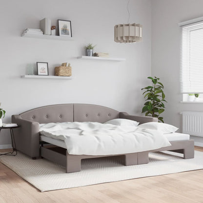 Divano Letto con Letto Estraibile Tortora 100x200 cm in Tessuto | homemem39