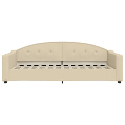 Divano Letto con Letto Estraibile Crema 100x200 cm in Tessuto - homemem39