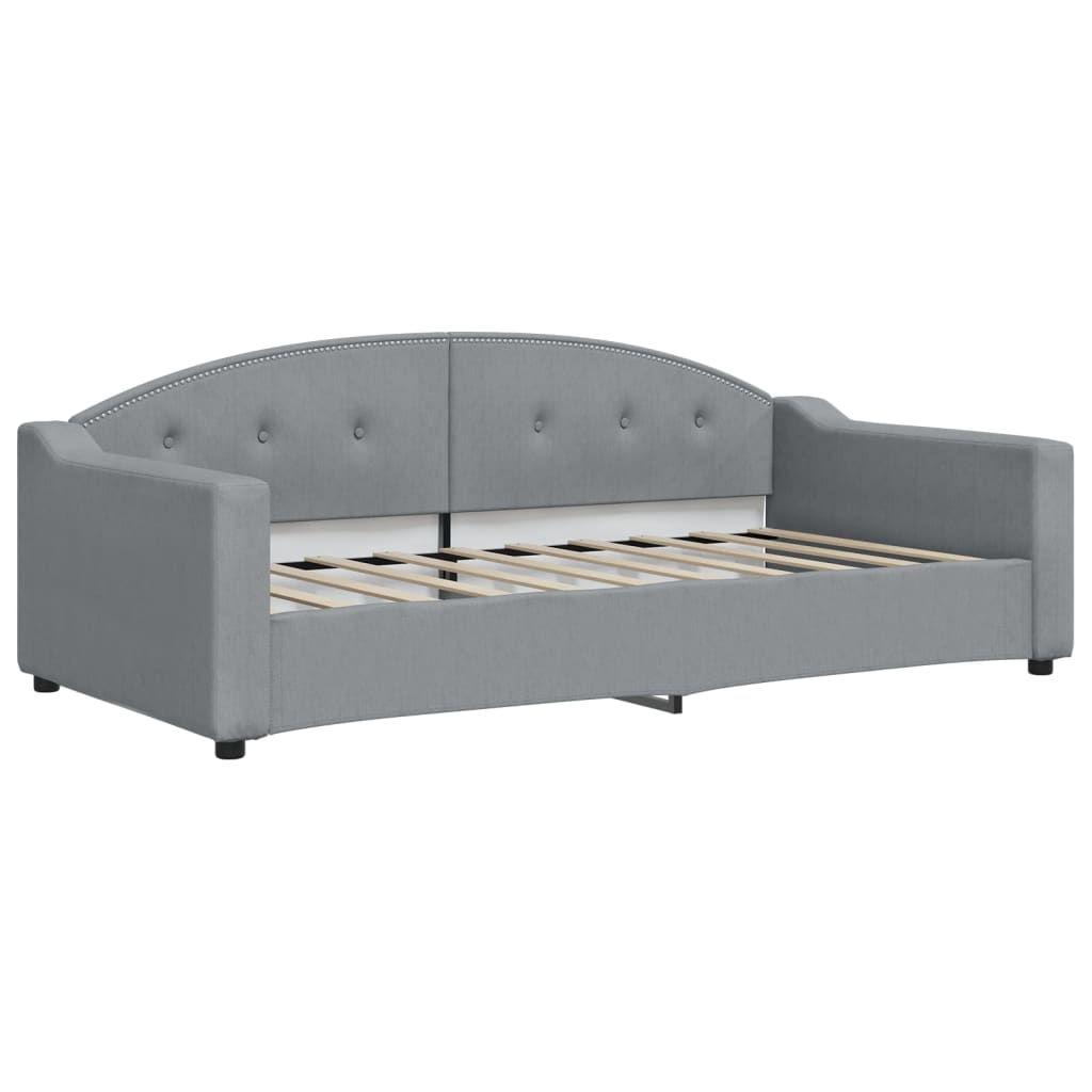 Divano Letto con Letto Estraibile Grigio Chiaro 90x190 Tessuto - homemem39