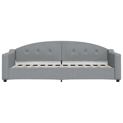 Divano Letto con Letto Estraibile Grigio Chiaro 90x190 Tessuto - homemem39