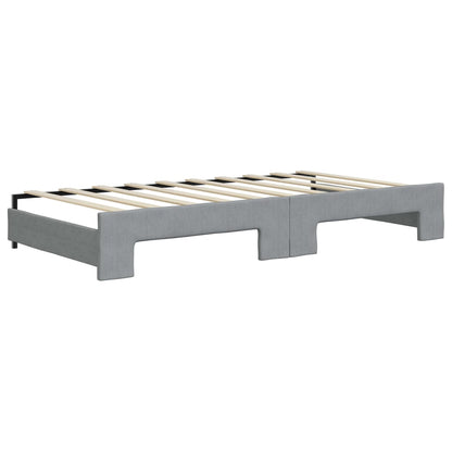 Divano Letto con Letto Estraibile Grigio Chiaro 90x190 Tessuto - homemem39