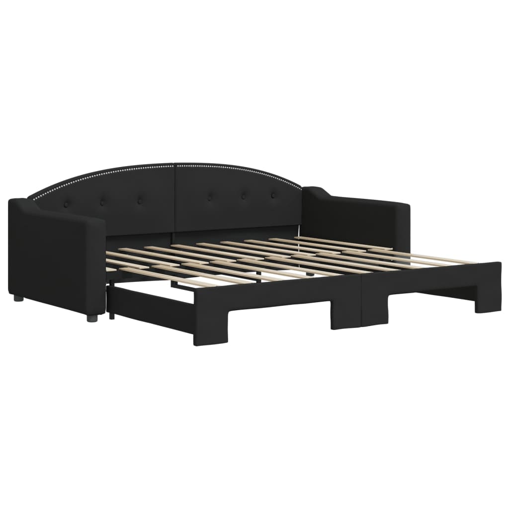 Divano Letto con Letto Estraibile Nero 90x190 cm in Tessuto | homemem39