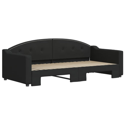 Divano Letto con Letto Estraibile Nero 90x190 cm in Tessuto | homemem39