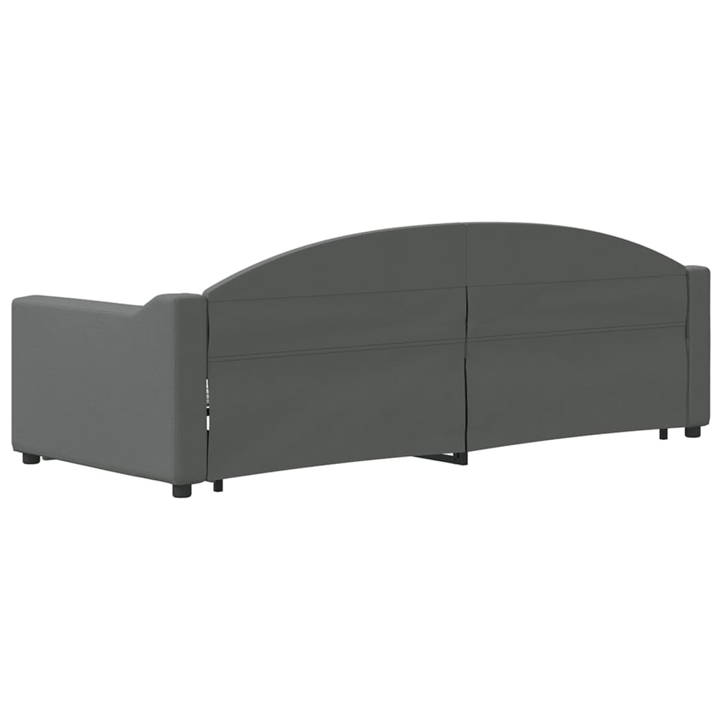 Divano Letto Estraibile Cassetti Grigio Scuro 80x200cm Tessuto | homemem39