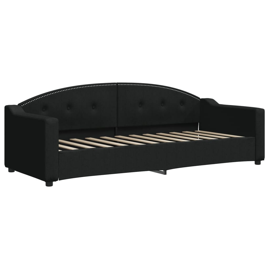 Divano Letto Estraibile con Cassetti Nero 80x200 cm in Tessuto | homemem39