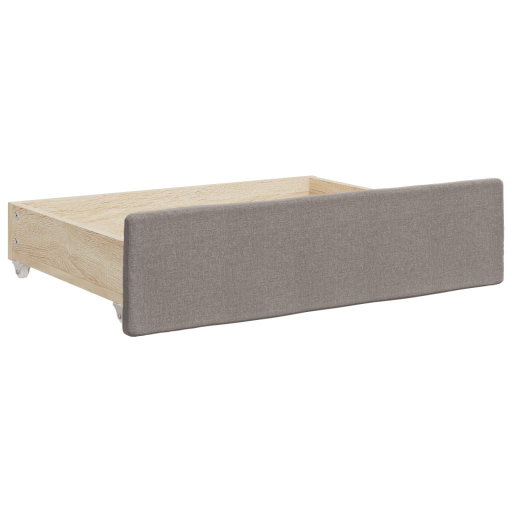Divano Letto Estraibile con Cassetti Tortora 80x200 cm Tessuto | homemem39