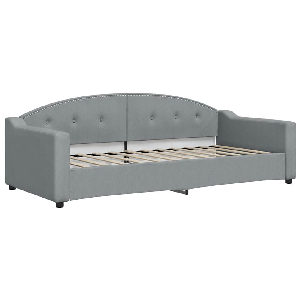 Divano Letto Estraibile Cassetti Grigio Chiaro 90x200cm Tessuto - homemem39
