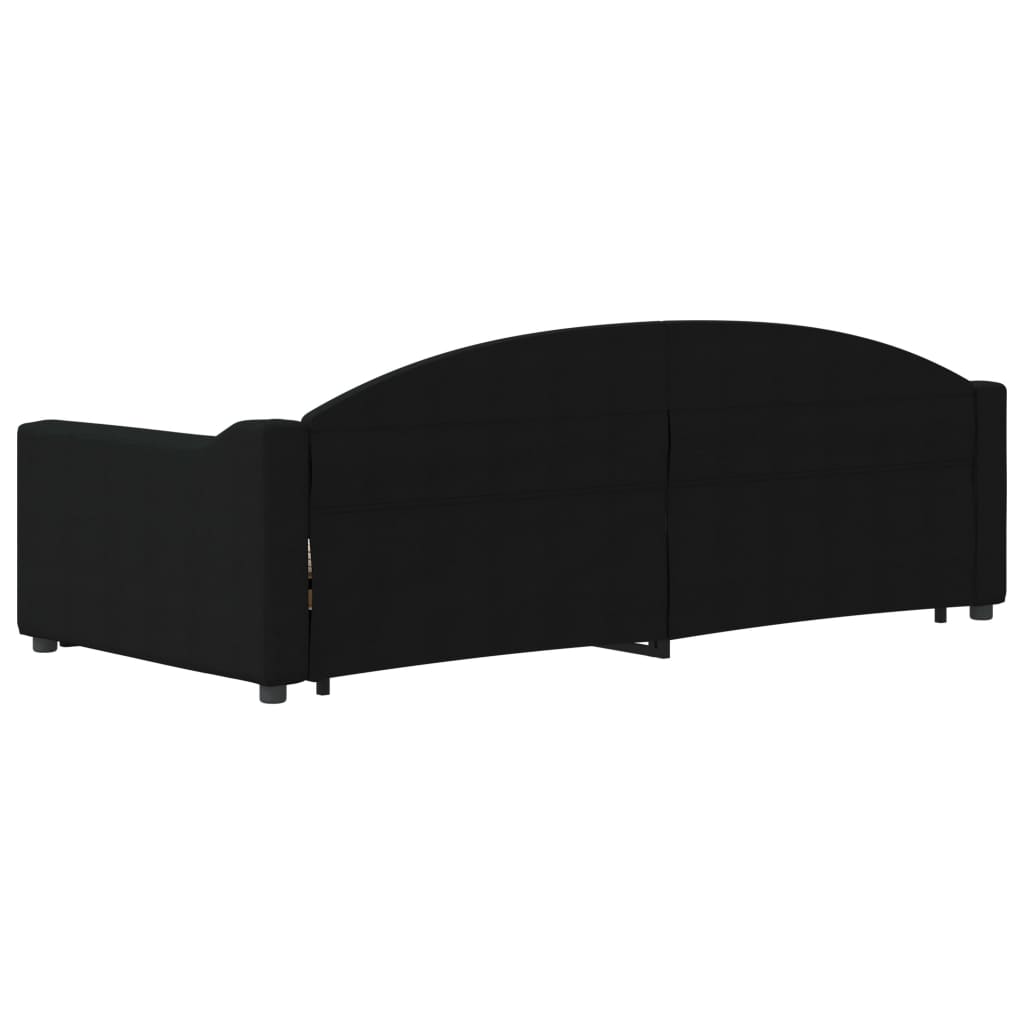 Divano Letto Estraibile con Cassetti Nero 90x200 cm in Tessuto | homemem39