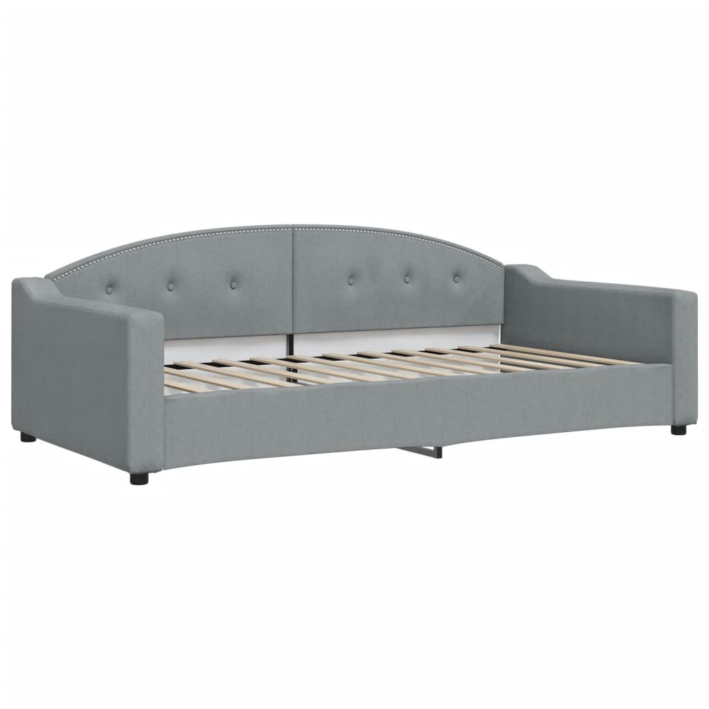 Divano Letto Estraibile Cassetti Grigio Chiaro 100x200 Tessuto - homemem39