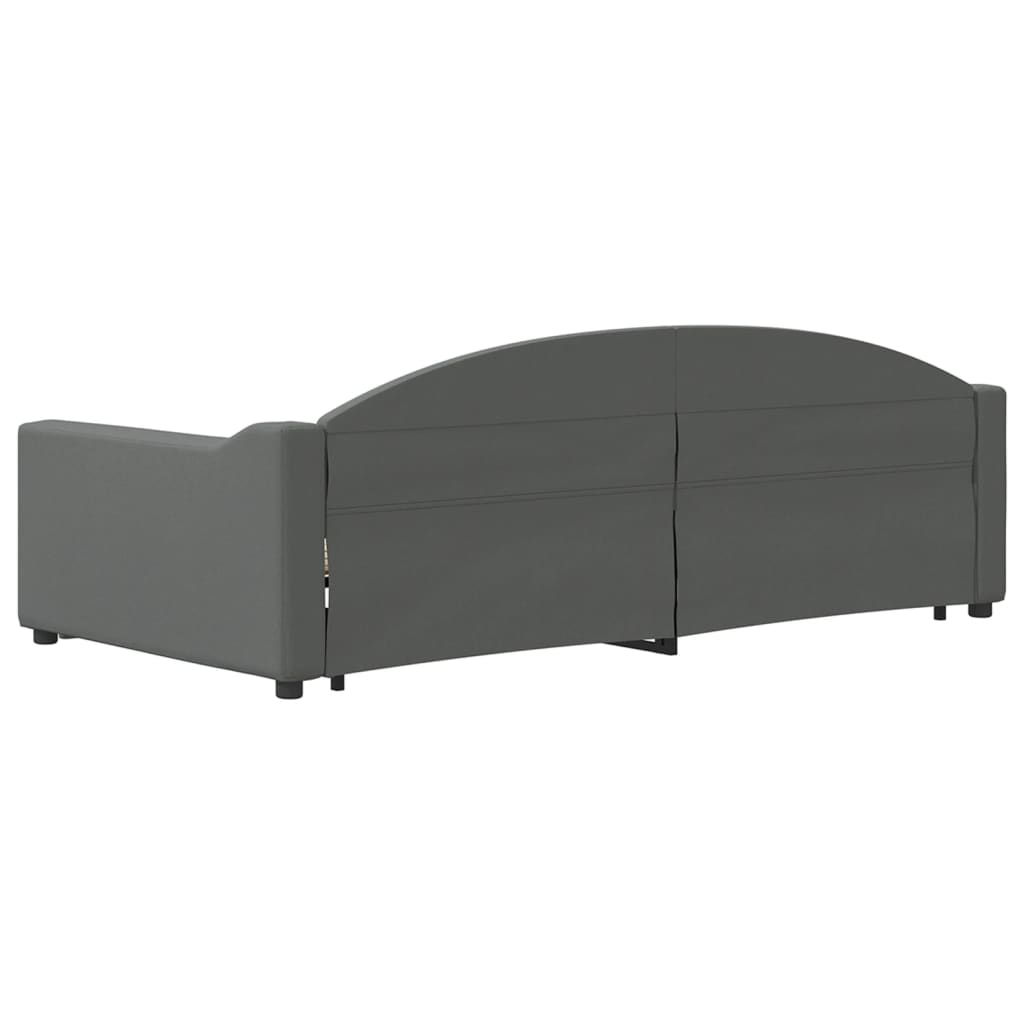 Divano Letto Estraibile Cassetti Grigio Scuro 100x200cm Tessuto