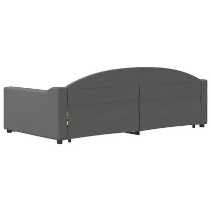 Divano Letto Estraibile Cassetti Grigio Scuro 100x200cm Tessuto
