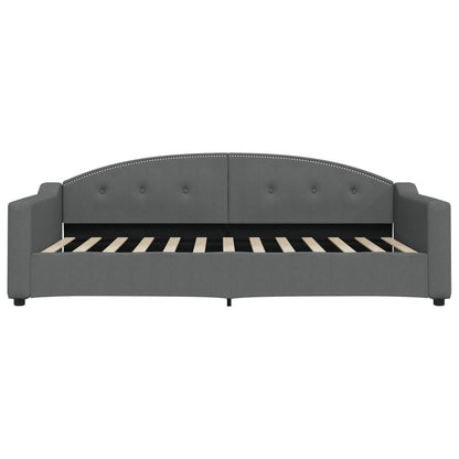 Divano Letto Estraibile Cassetti Grigio Scuro 100x200cm Tessuto