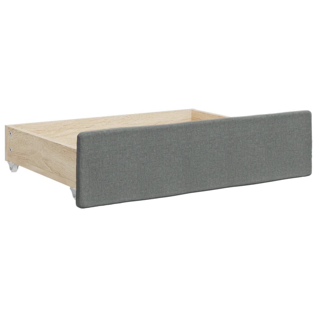 Divano Letto Estraibile Cassetti Grigio Scuro 100x200cm Tessuto | homemem39