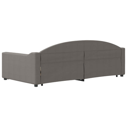 Divano Letto Estraibile con Cassetti Tortora 100x200 cm Tessuto | homemem39