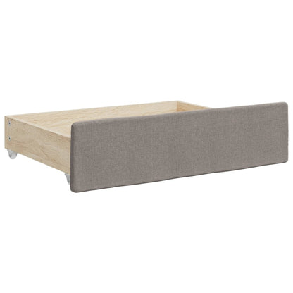Divano Letto Estraibile con Cassetti Tortora 100x200 cm Tessuto | homemem39