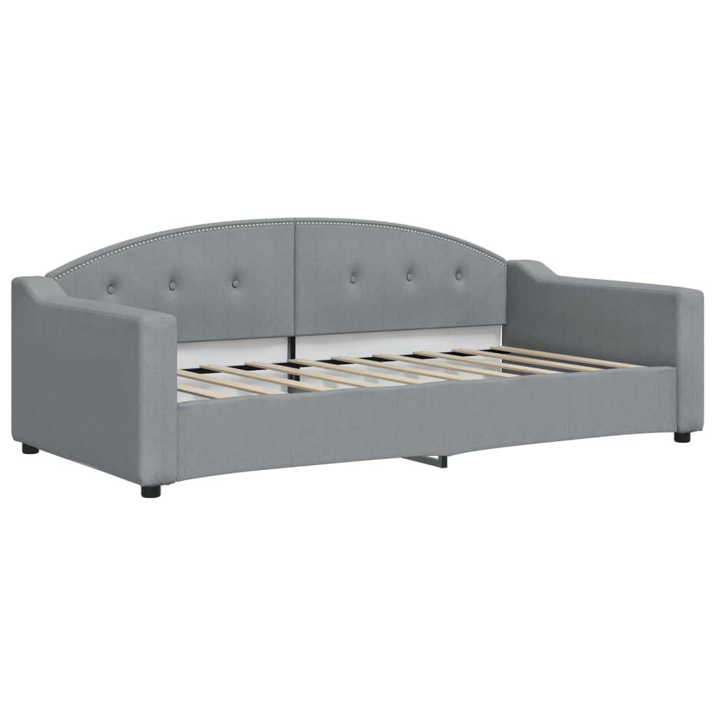 Divano Letto Estraibile Cassetti Grigio Chiaro 90x190cm Tessuto - homemem39