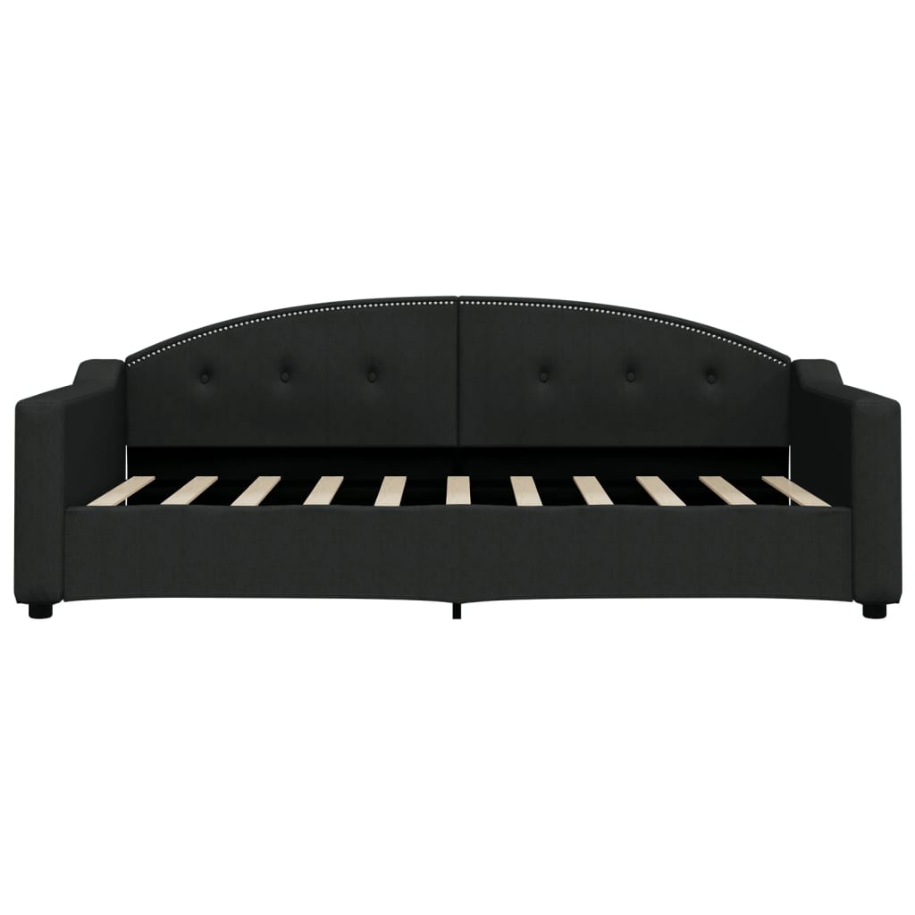 Divano Letto Estraibile con Cassetti Nero 90x190 cm in Tessuto | homemem39