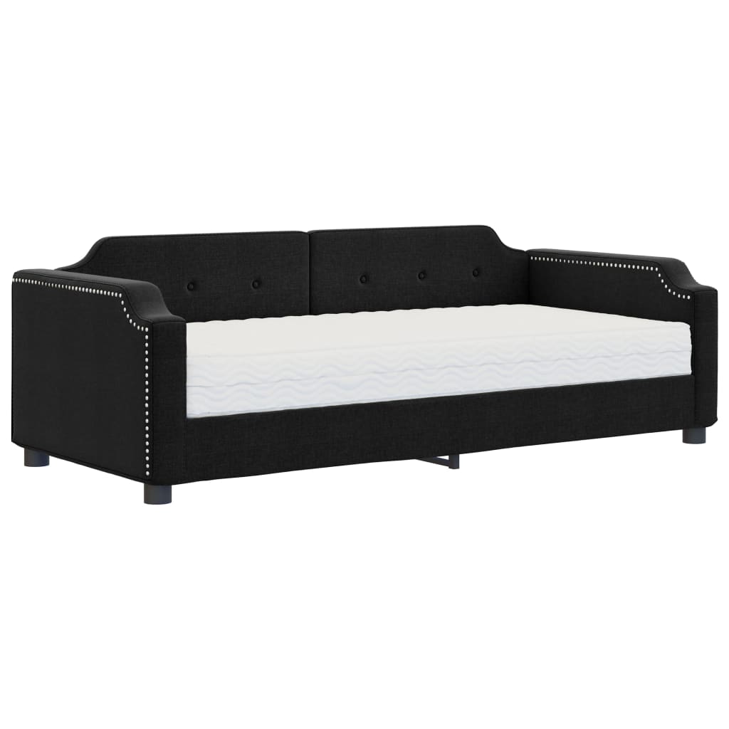 Divano Letto con Materasso Nero 90x200 cm in Tessuto - homemem39