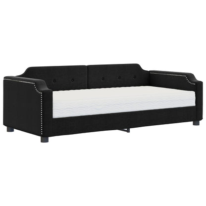 Divano Letto con Materasso Nero 90x200 cm in Tessuto - homemem39