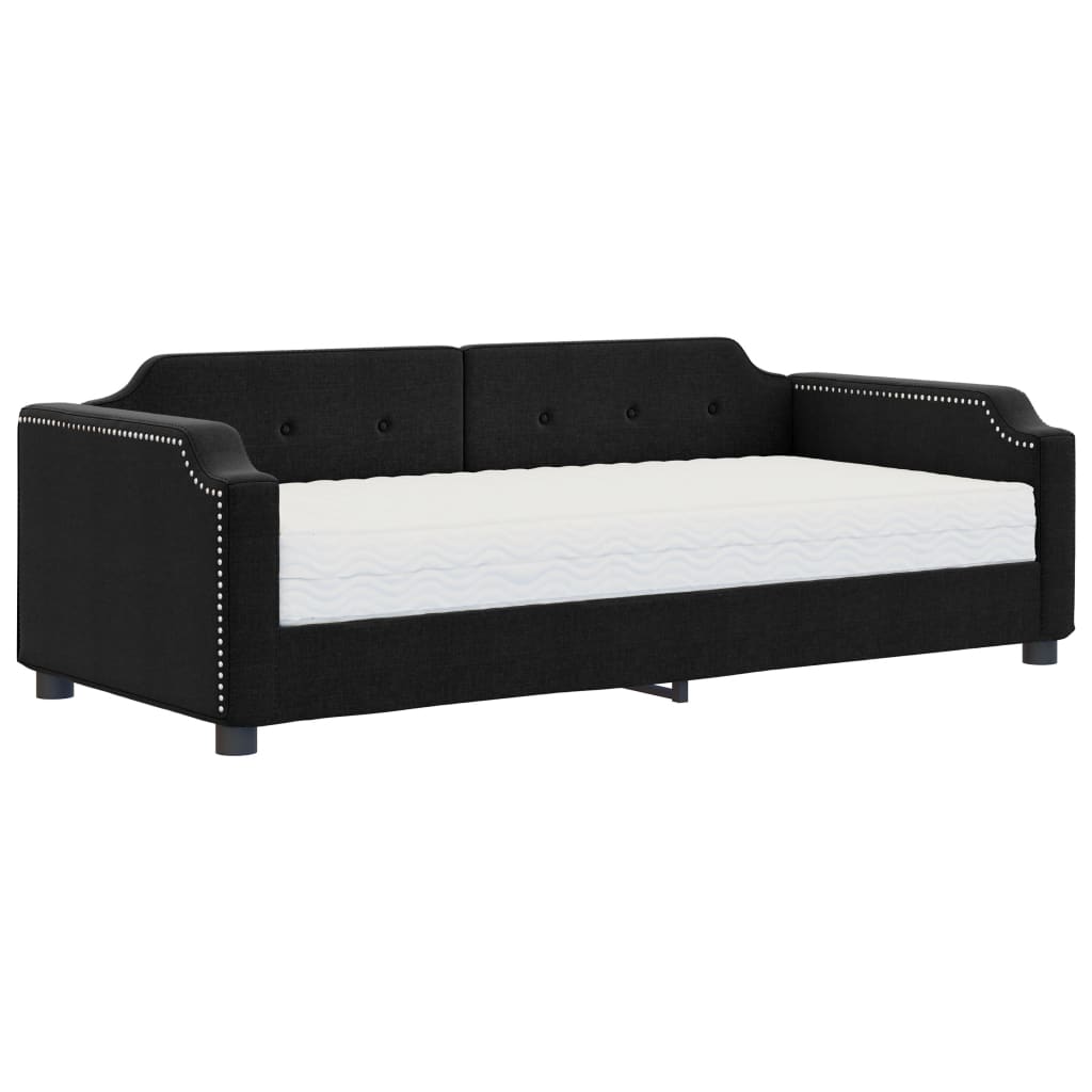 Divano Letto con Materasso Nero 90x190 cm in Tessuto - homemem39