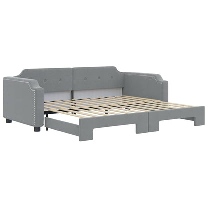 Divano Letto con Letto Estraibile Grigio Chiaro 80x200 Tessuto - homemem39