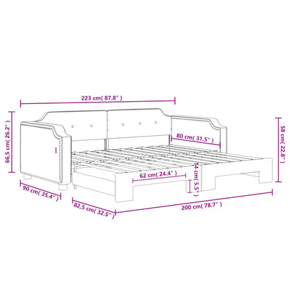 Divano Letto con Letto Estraibile Nero 80x200 Tessuto | homemem39