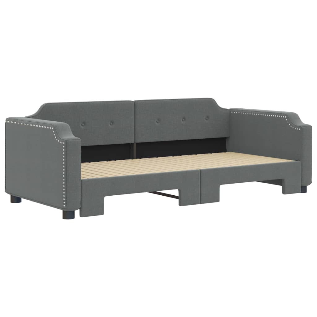 Divano Letto con Letto Estraibile Grigio Scuro 90x200cm Tessuto - homemem39