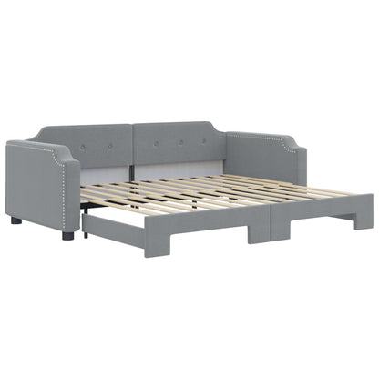 Divano Letto con Letto Estraibile Grigio Chiaro 100x200 Tessuto - homemem39