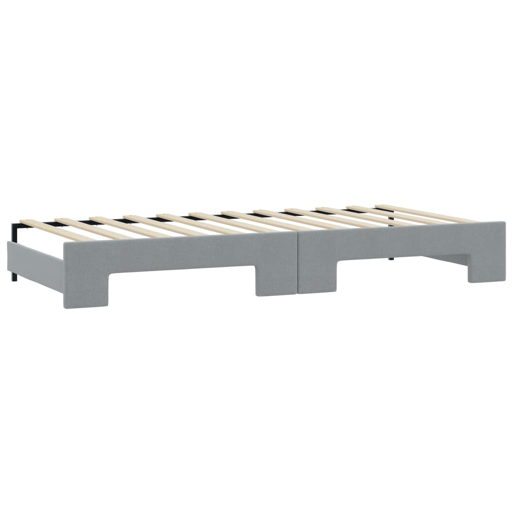 Divano Letto con Letto Estraibile Grigio Chiaro 100x200 Tessuto - homemem39