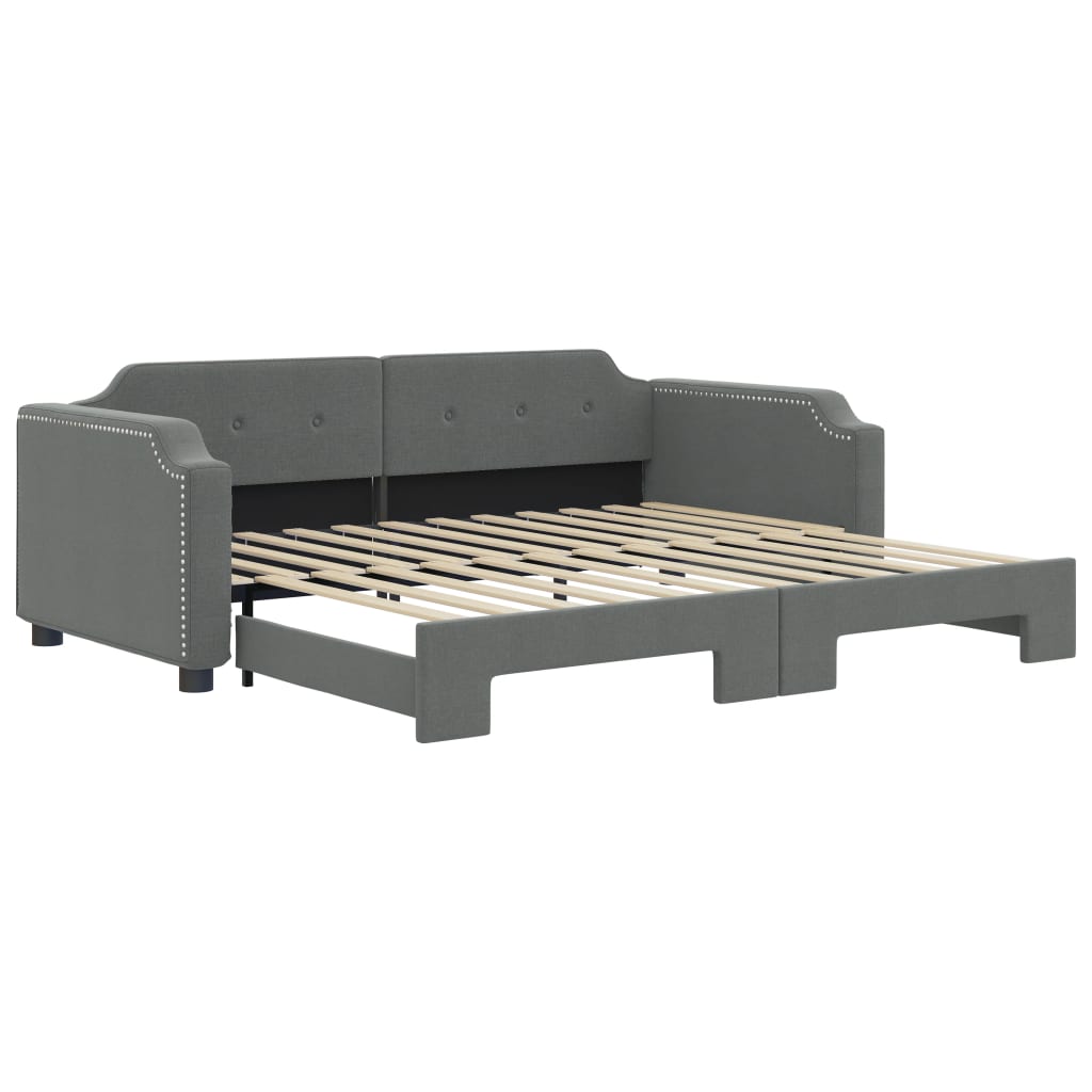 Divano Letto con Letto Estraibile Grigio Scuro 100x200 Tessuto - homemem39