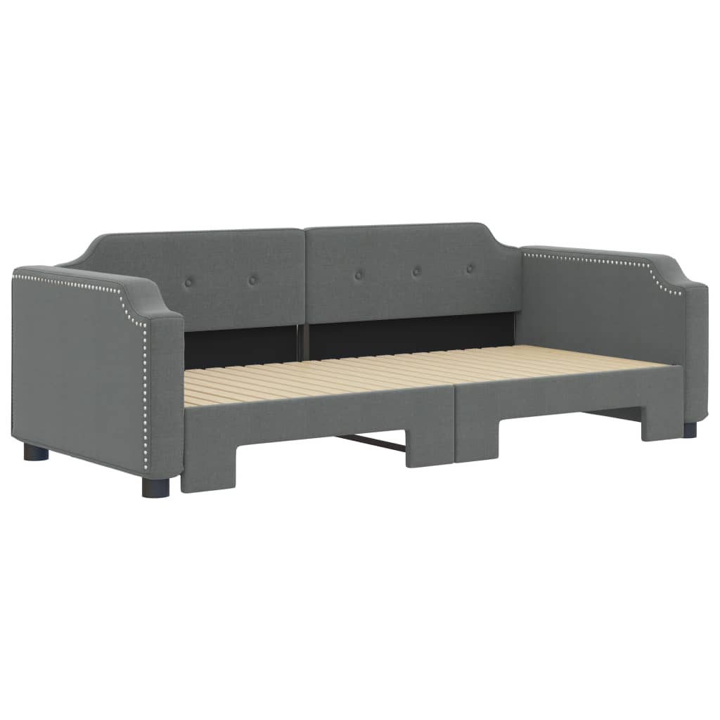 Divano Letto con Letto Estraibile Grigio Scuro 100x200 Tessuto - homemem39