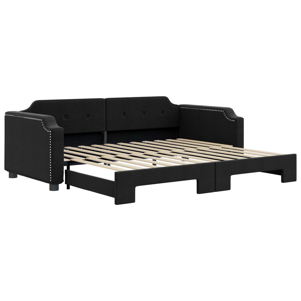 Divano Letto con Letto Estraibile Nero 100x200 cm in Tessuto - homemem39