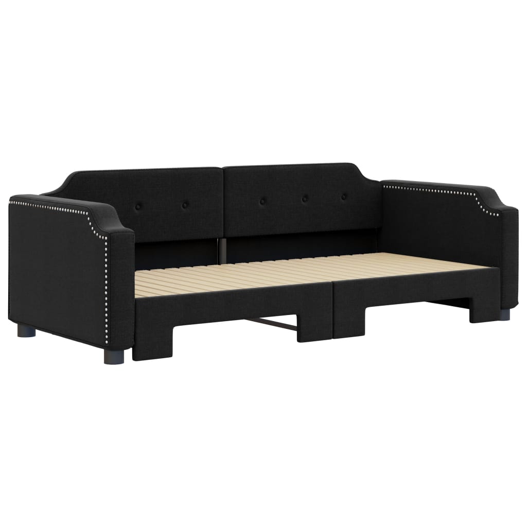 Divano Letto con Letto Estraibile Nero 100x200 cm in Tessuto - homemem39