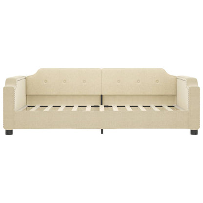 Divano Letto con Letto Estraibile Crema 100x200 cm in Tessuto - homemem39